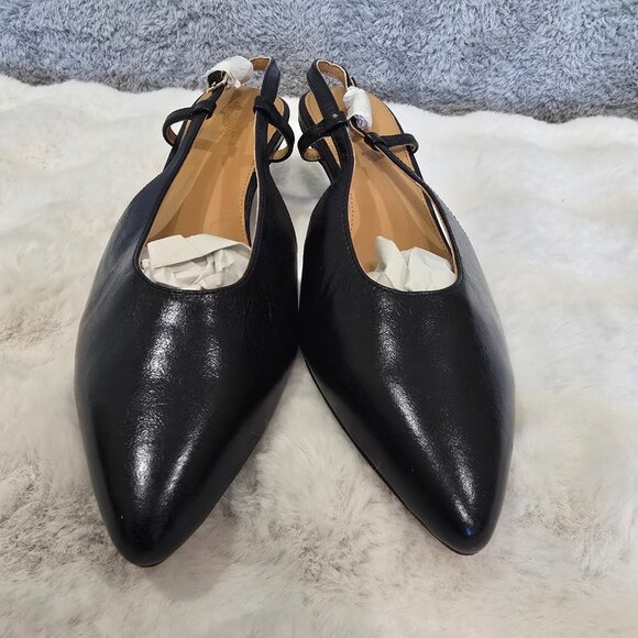 Madewell The Debbie Pump Black Leather Slingback Heels Size 10, 11 NEW NO289 - Picture 9 of 11